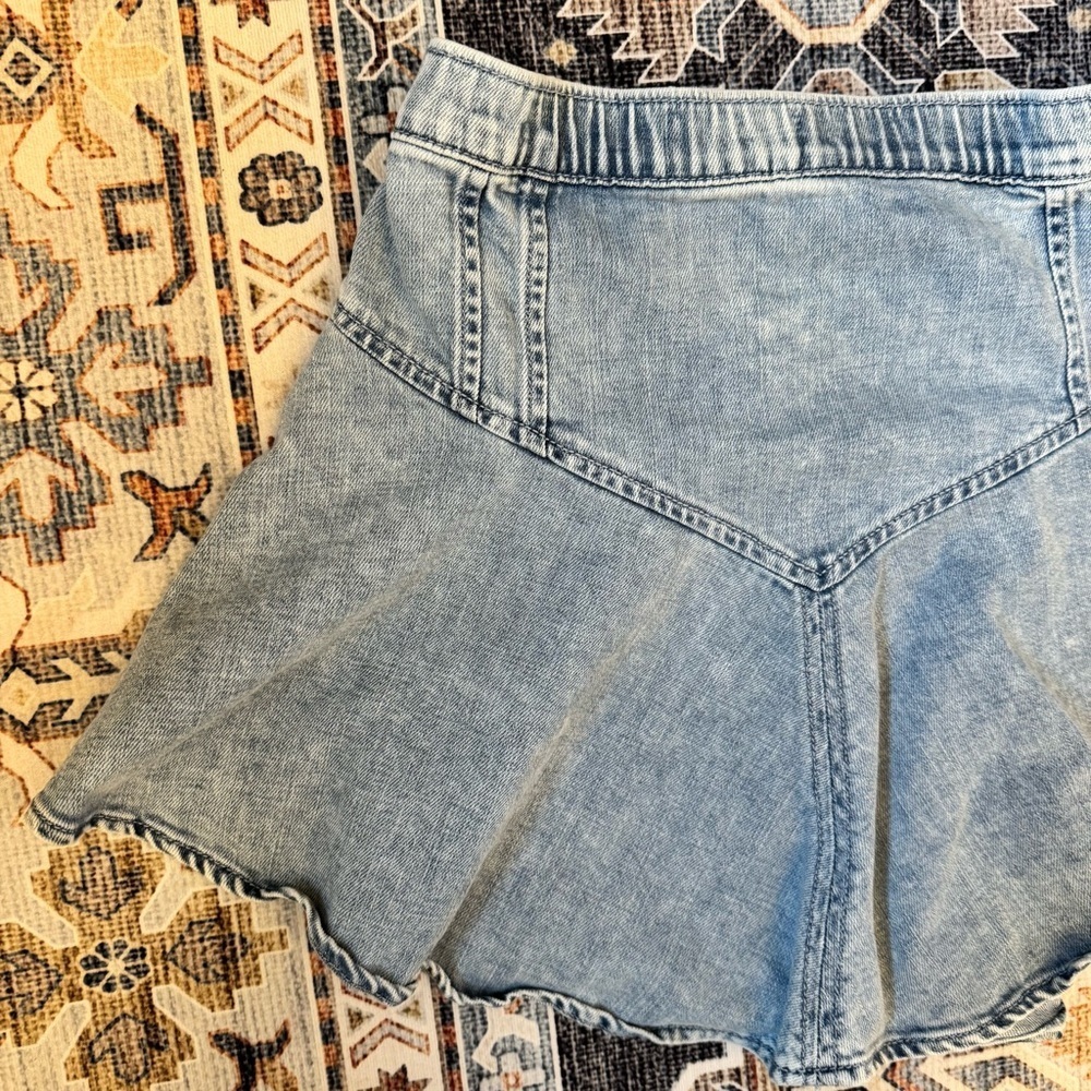 Aerie Mini Denim Flared Skirt Women’s Size Medium - Picture 2 of 11